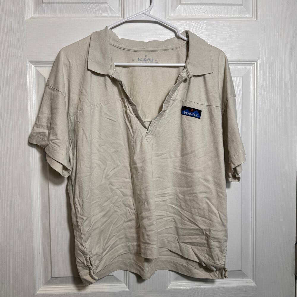 Kavu V-Neck Collard Short Sleeve Top